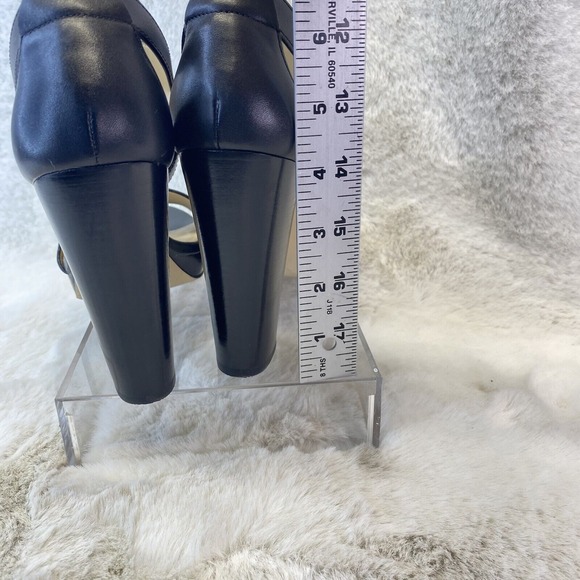 Michael Kors Womens Sandal Berkley T-Strap Chunky Block Heels Size 9M Black Zip - Picture 6 of 11